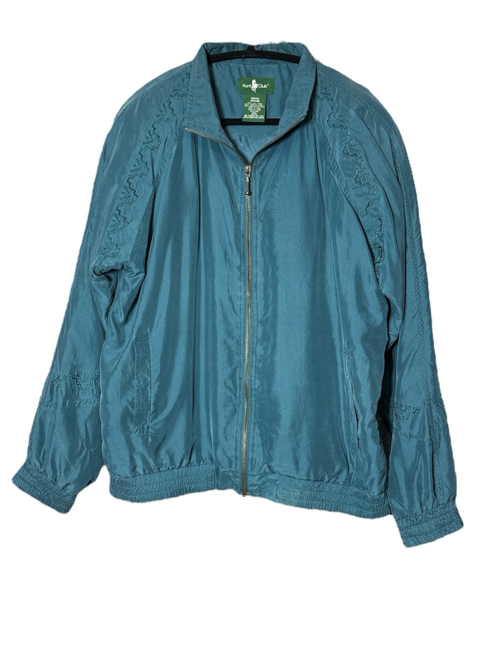 Vintage 90s Hunt Club 100% Silk Bomber Jacket XL Y2K